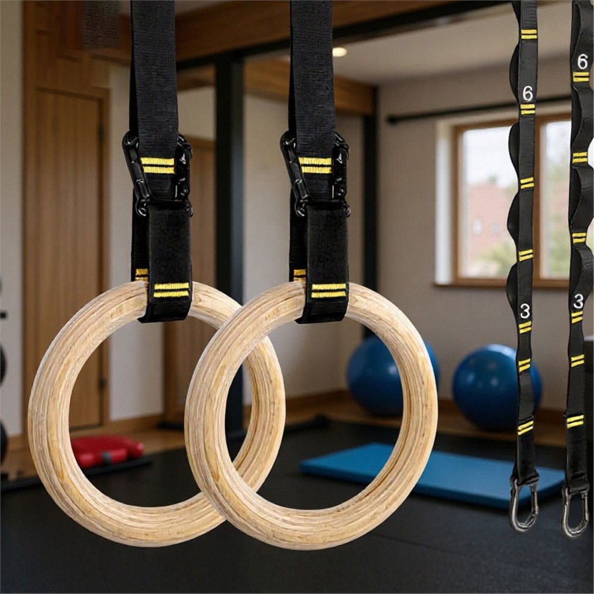 Summer sale  2Pcs Wooden Porta - Gymnastic Ring Wood review and price