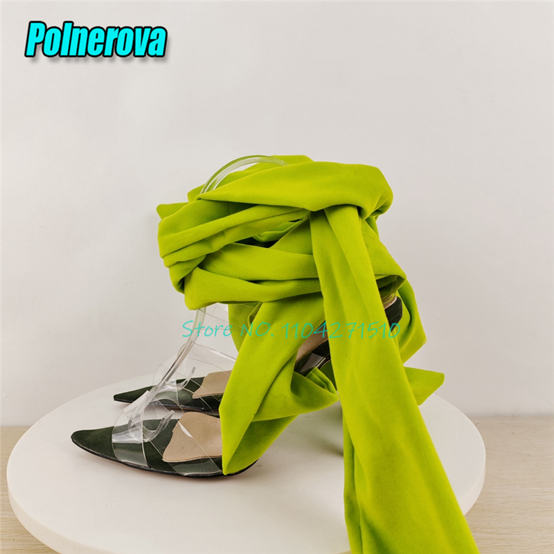 Green Ankle Wrapped High Heels - Crossfit Lady review and price