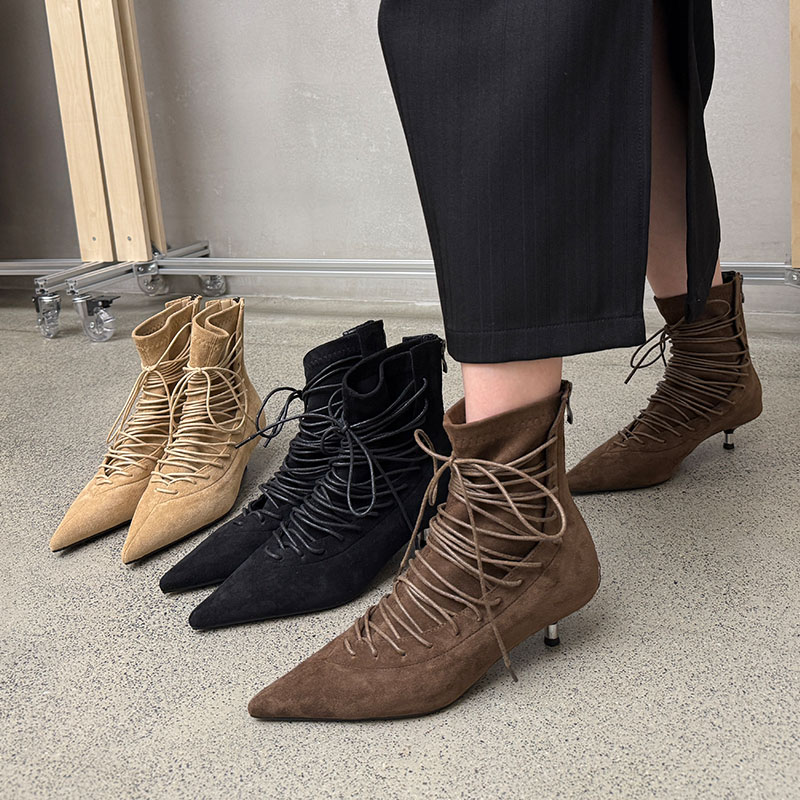 Retro Lace Up Pointed Toe Ankl - Crossfit Lady review and price