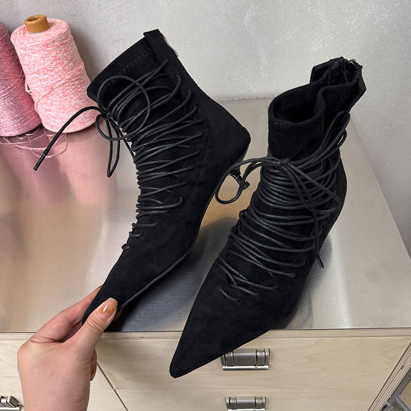 Retro Lace Up Pointed Toe Ankl - Crossfit Lady review and price